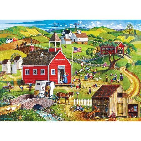 THE MOUNTAIN VALLEY® SPRING WATER Master Pieces 32008 Americana by Bob Pettes School Days Ez Grip Puzzle - 500 Piece 32008